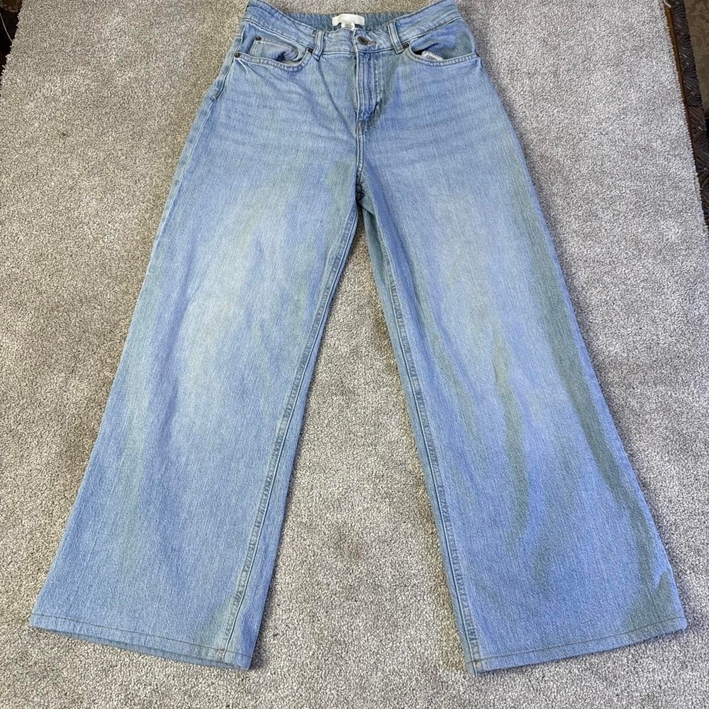 H&M Baggy Light Wash High Waisted Wide Leg Jeans Women's Size 6